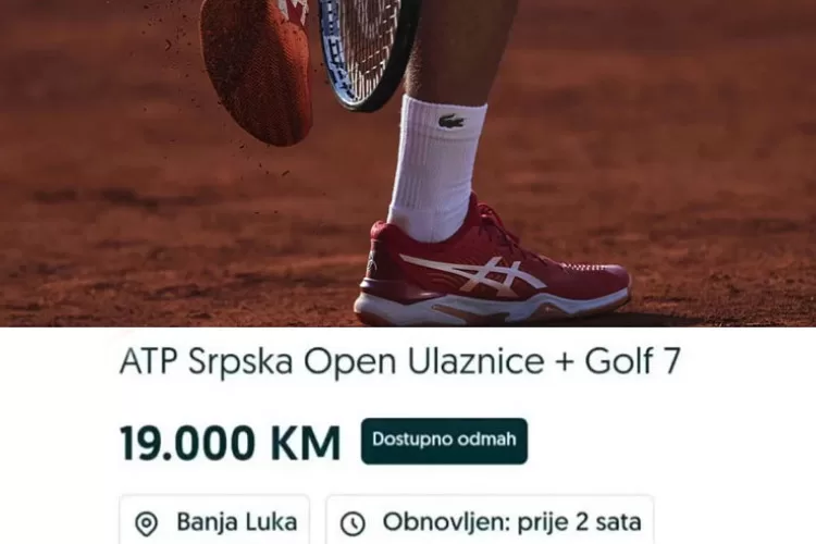 Uklonjen oglas – nuđene ulaznice i gratis golf za 19.000 KM