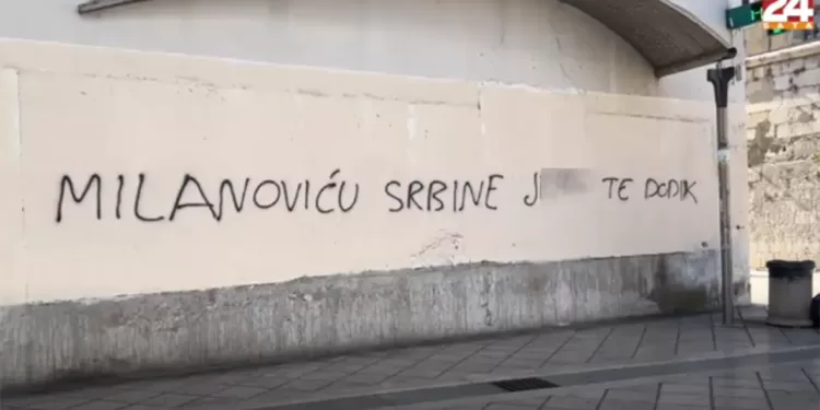 Neprimjeren grafit u Splitu povodom susreta Milanovića i Dodika
