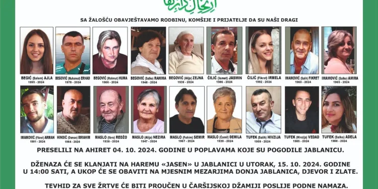 Danas kolektivna sahrana nastradalih u Jablanici