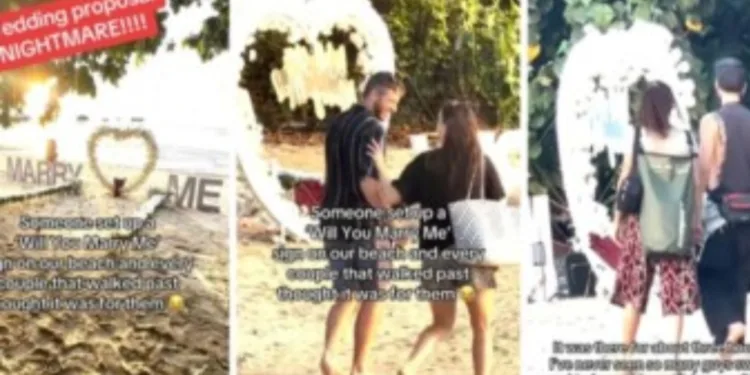 Neko je na plaži organizovao prosidbu, mnogi parovi u prolazu mislili da je za njih