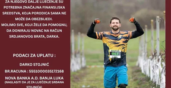 Okupljanje kod Beme danas u 19 časova: Humanitarna šetnja za Srđana Stojnića
