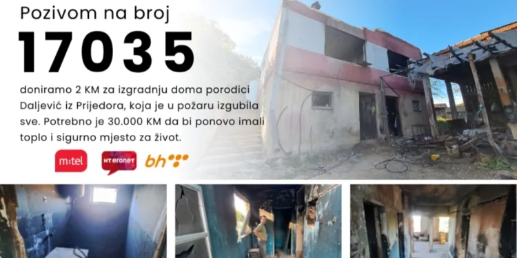 Trenutno žive u šupi bez vode: Daljevići iz Prijedora u požaru izgubili sve, pomozimo