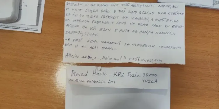 Oglasila se federalna policija o prijetnjama sveštenstvu u Tuzli