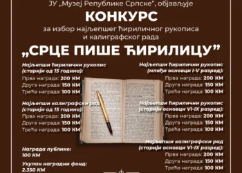 Muzej Republike Srpske raspisao konkurs za izbor najljepšeg ćiriličnog rukopisa