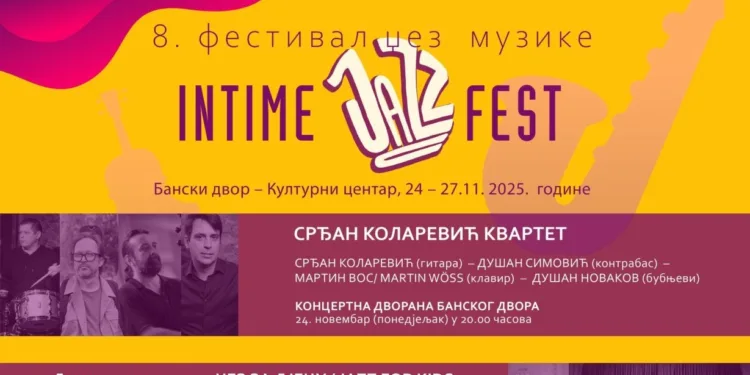 Banski dvor: Festival džez muzike INTIME JAZZ FEST od 24. do 27. novembra