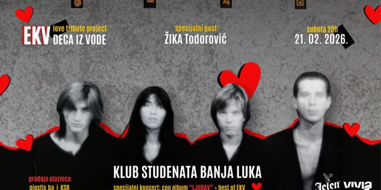 Veče posvećeno EKV-u: “Deca iz vode” i Žika Todorović 21. februara u KSB-u