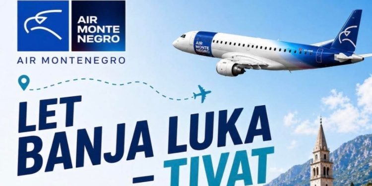 Ograničena promotivna ponuda: Let Banjaluka – Tivat, jedan smjer 81 KM