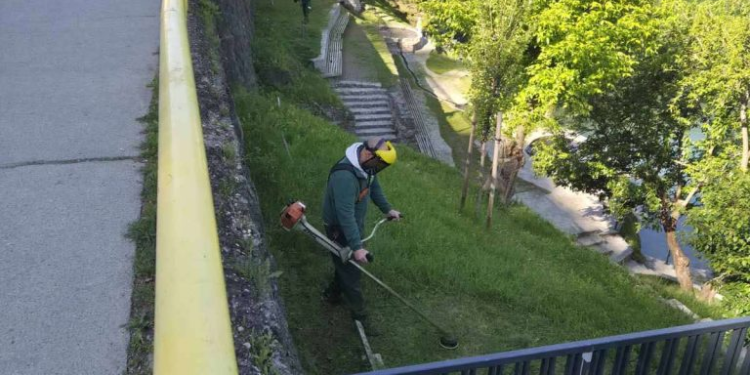 U toku košenje i uređenje zelenih površina na više gradskih lokacija