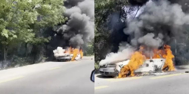 Izgorio automobil na putu Banjaluka – Prijedor u mjestu Prijakovci