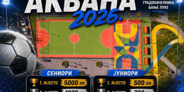 Turnir u malom fudbalu “Akvana 2026” od 12. do 14. avgusta, nagrada za prvo mjesto 5.000 KM