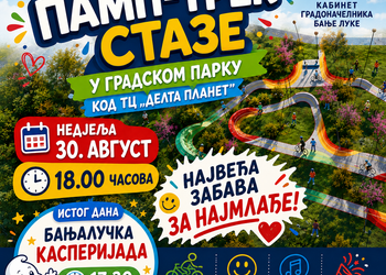Zabava za najmlađe: Otvaranje pamp-trek staze u najvećem gradskom parku u nedjelju od 18.00 časova