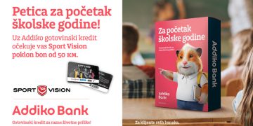 Petica za početak školske godine: Samo s ličnom kartom Addiko kredit i Sport Vision bon od 50 KM