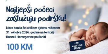 Nova banka poklanja 100 KM bebama rođenim na Međunarodni dan štednje