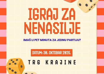 “Igraj protiv nasilja” – interaktivna društvena igra u prirodnoj veličini na Trgu Krajine u petak